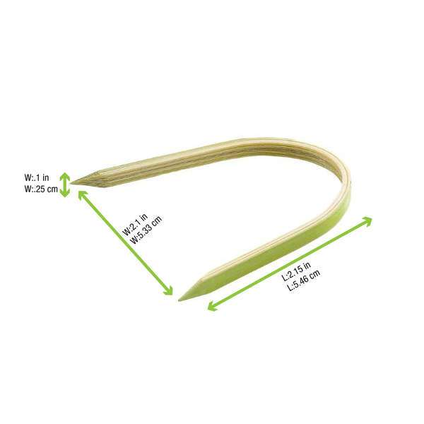 PacknWood 209BBUBI, 2.15-Inch "U" Bamboo Picks, 2000/CS