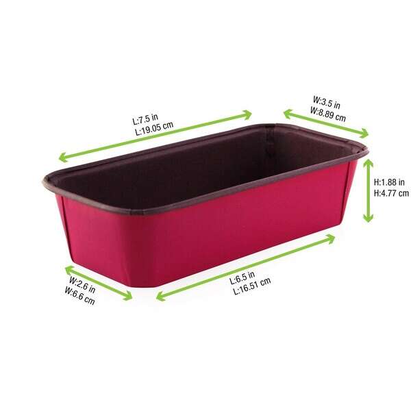 PacknWood 209KRBAKE160P, 7.5x3.5x1.88-Inch 25 Oz Pink Paper Baking Mold, 200/CS