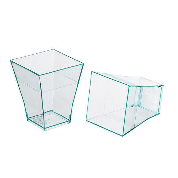 PacknWood 209MBTAITIV, 2 Oz "Taiti" Clear Plastic Green Square Cup, 600/CS