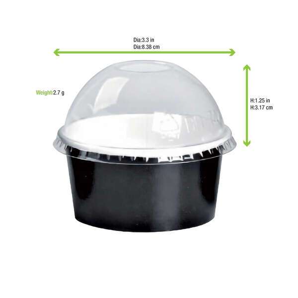 PacknWood 209POPETL80D, Clear PET Dome Lid for 210POC151N & 210POB151, 1000/CS