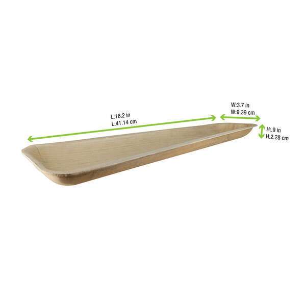 PacknWood 210APA419, 16.2x3.7x0.9-Inch Rectangular Palm Leaf Plate, 100/CS