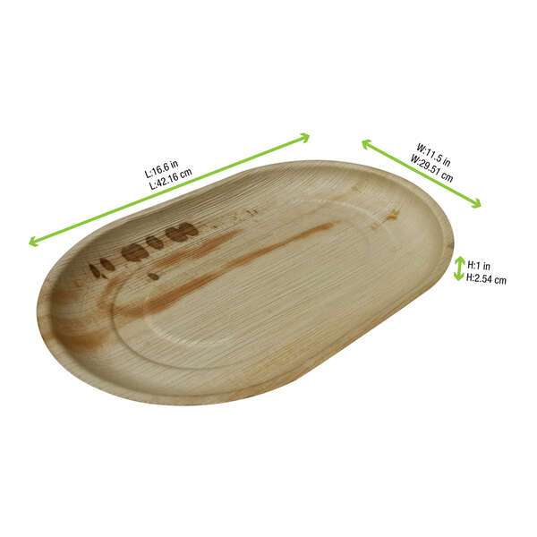 PacknWood 210APA4329, 16.6x11.5x1-Inch Oval Palm Leaf Plate, 50/CS