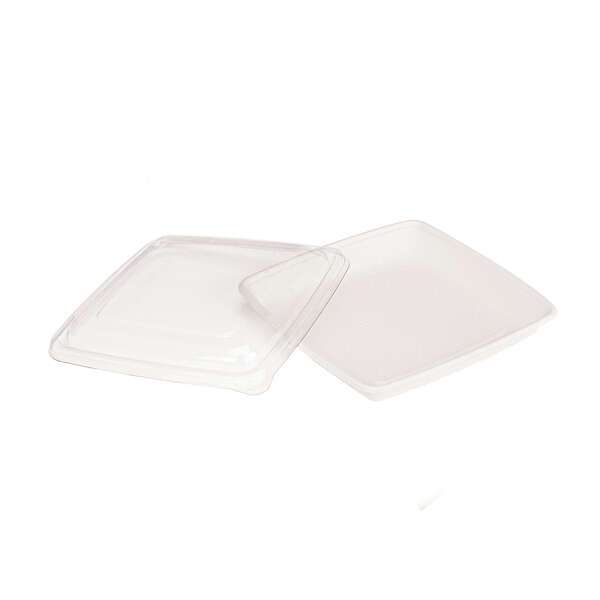 PacknWood 210APOUP1000, 9.25x9.25x1.1-Inch Square White Sugarcane Plate, 200/CS