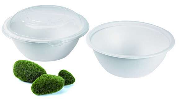 PacknWood 210APUB50, 50 Oz 9.5-Inch Dia White Sugarcane Salad Bowl, 250/CS