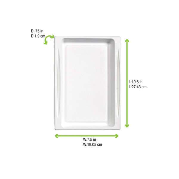 PacknWood 210APUTRP12, 10.8x7.5-Inch White Sugarcane 1/2 Atlas Tray, 100/CS