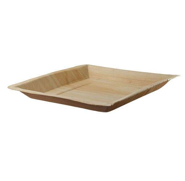 PacknWood 210BBA2424, 10x10-inch Square Palm Leaf Plate, Beige, 100/CS