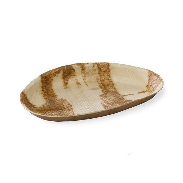 PacknWood 210BBAEG26, 10.1x6.45x0.9-Inch Egg Shaped Palm Leaf Plate, 100/CS
