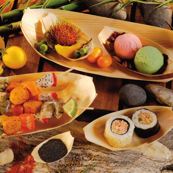 PacknWood 210BBOIS11, 2.5 Oz Medium Wooden Boat, Beige, 4000/CS