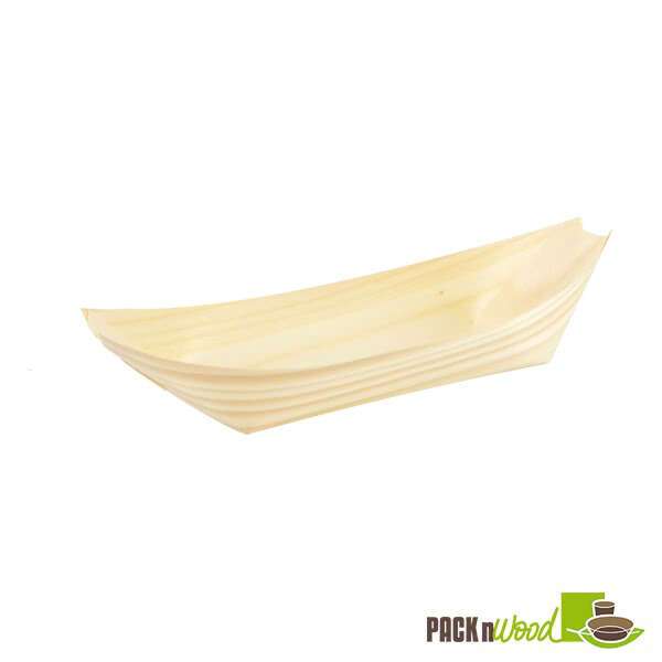 PacknWood 210BBOIS17, 5 Oz Medium Wooden Boat, Beige, 2000/CS