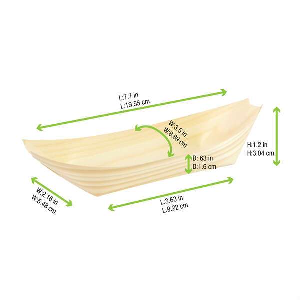 PacknWood 210BBOIS18, 7.7x3.5x1.2-Inch Medium Wooden Boat, 500/CS