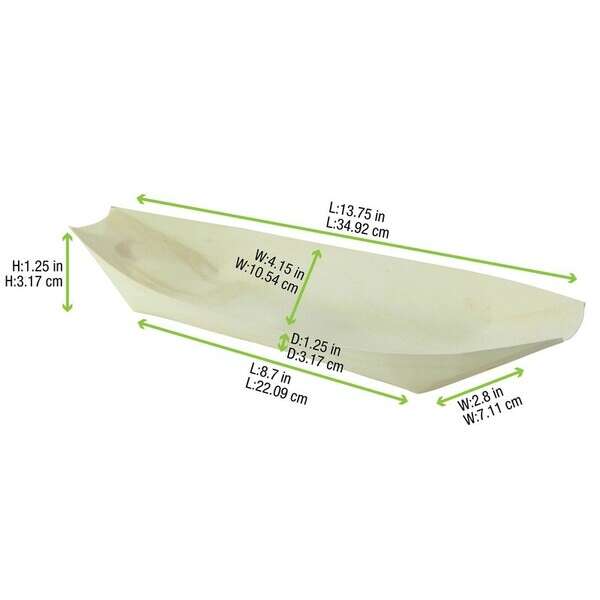 PacknWood 210BBOIS32, 13.75x4.15x1.25-Inch Large Wooden Boat, 200/CS