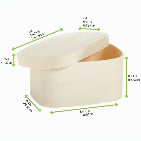 PacknWood 210BBOITE11, 8 oz Rectangular Wood Box, 100/CS