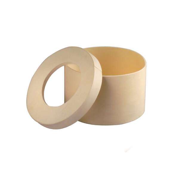 PacknWood 210BBOITE92F, 13 Oz Round Wooden Box with Window Lid, 100/CS