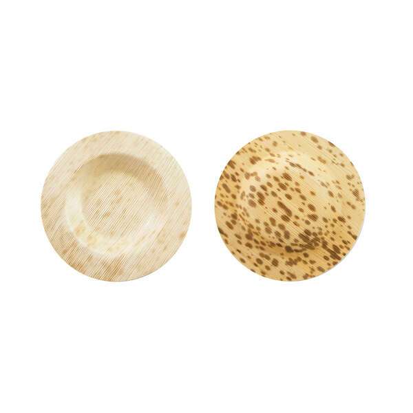 PacknWood 210BBOUDISK, 3.55-Inch Dia Bamboo Leaf Double Layer Small Plate, 1000/CS