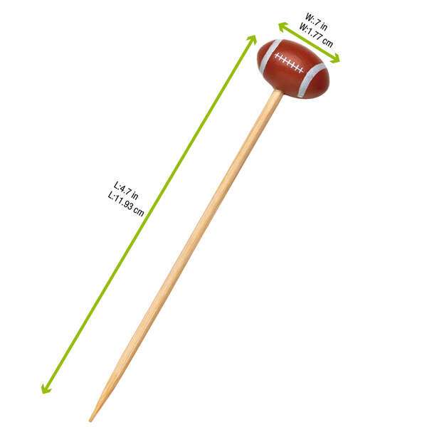 PacknWood 210BBOVAL, 4.7-Inch Bamboo Football Skewers, 1000/CS