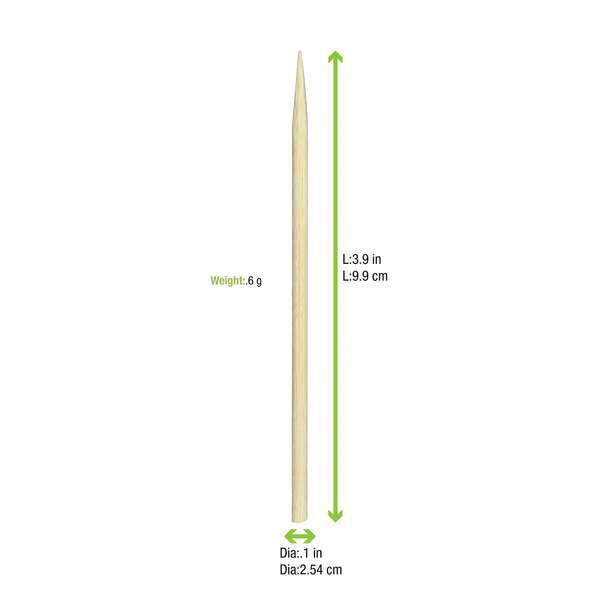 PacknWood 210BBQ10, 3.9-Inch Bamboo BBQ Skewers, 10000/CS