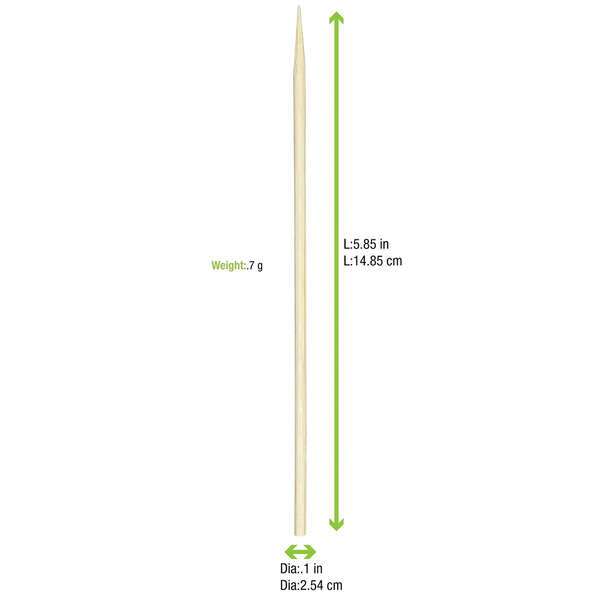 PacknWood 210BBQ15, 5.85-Inch Bamboo BBQ Skewers, 10000/CS