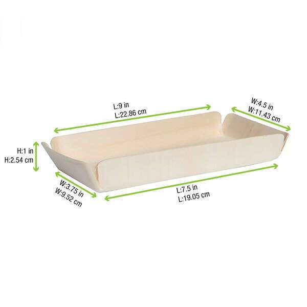 PacknWood 210BBT90, 9x4.5x1-Inch "Canada" Paper Lined Wooden Tray, 360/CS