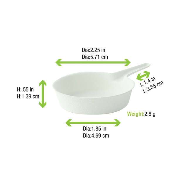 PacknWood 210BCHICSPAS, 2.25-Inch "Bio n Chic" Shallow Pan White Sugarcane Dish, 300/CS