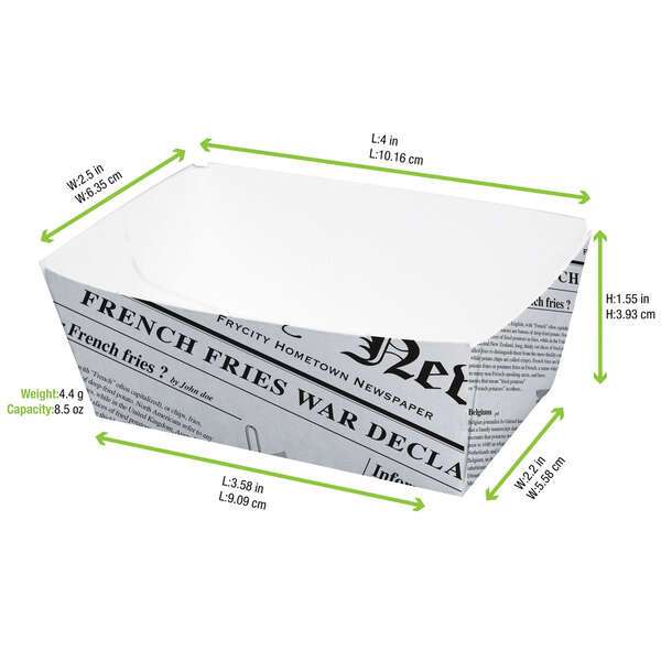 PacknWood 210BCNEWS250, 4x2.5x1.55-Inch Corrugated Cardboard Box with Newspaper Print, 1000/CS