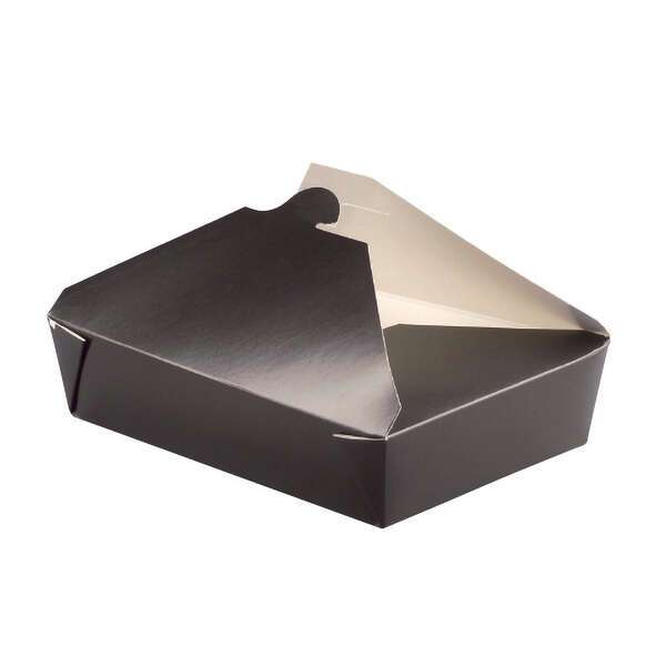 PacknWood 210BIO4N, 8.9x6.55x3.5-Inch Black Take-Out Meal Box, 160/CS