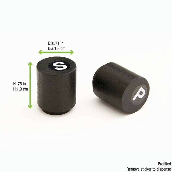 PacknWood 210BKPS2N, 0.71-Inch Dia Black Bamboo Mini Salt & Pepper Set (Prefilled), 100/CS