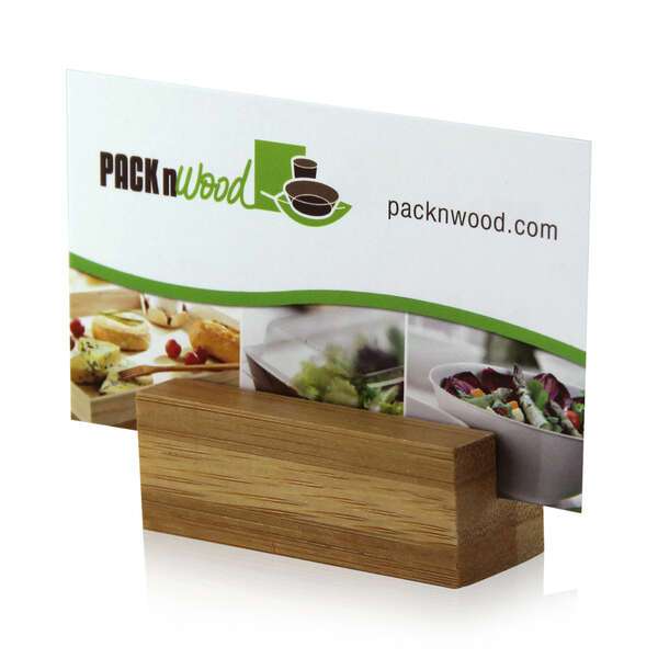 PacknWood 210BSIGN22, 2.2x0.78x0.78-Inch Bamboo Square Cardholder, 100/CS