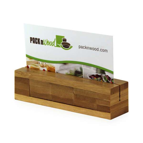 PacknWood 210BSIGN33, 3.93x0.99x0.99-Inch Bamboo Rectangular Cardholder, 100/CS