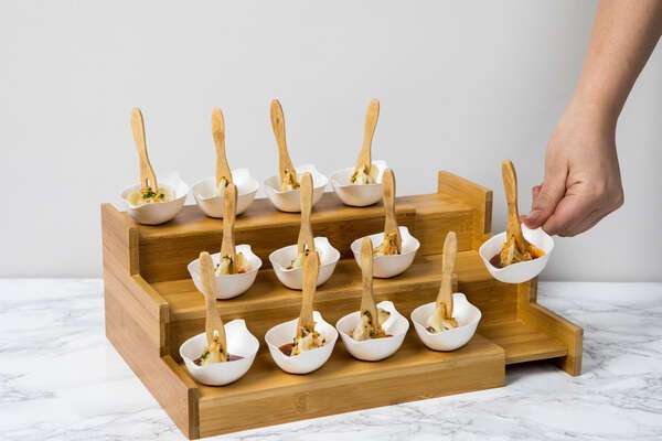 PacknWood 210ВЅLIDE1, 10.5x9.1x4.7-Inch 3 Level Sliding Bamboo Tray, 2/CS