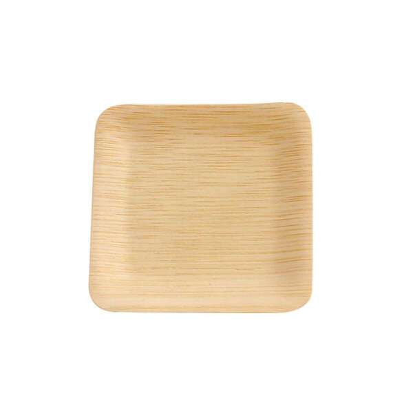 PacknWood 210BVNER35SQ, 3.35x3.35x0.2-Inch Bamboo Veneer Square Plate, 100/CS