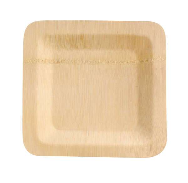 PacknWood 210BVNER9SQ, 9x9-Inch Bamboo Veneer Square Plate, 50/CS