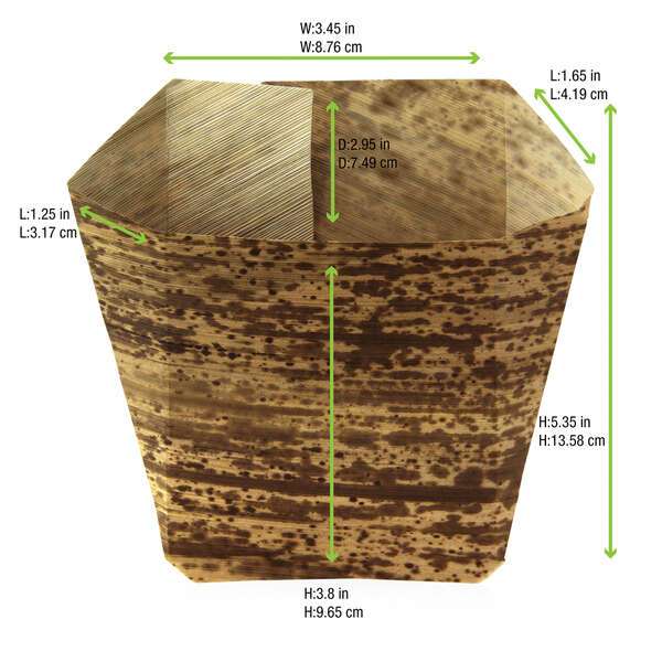 PacknWood 210BZFRY1, 7 Oz Bamboo Leaf Scoop Tray, 100/CS