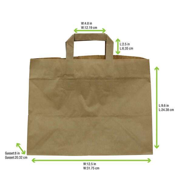 PacknWood 210CABTRBR, 9.6x12.5x8-Inch Kraft/Brown Paper Carrier Bag, 250/CS