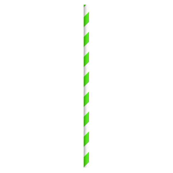 PacknWood 210CHP19, 7.75x0.23-Inch Green & White Striped Paper Straws - Unwrapped, 3000/CS