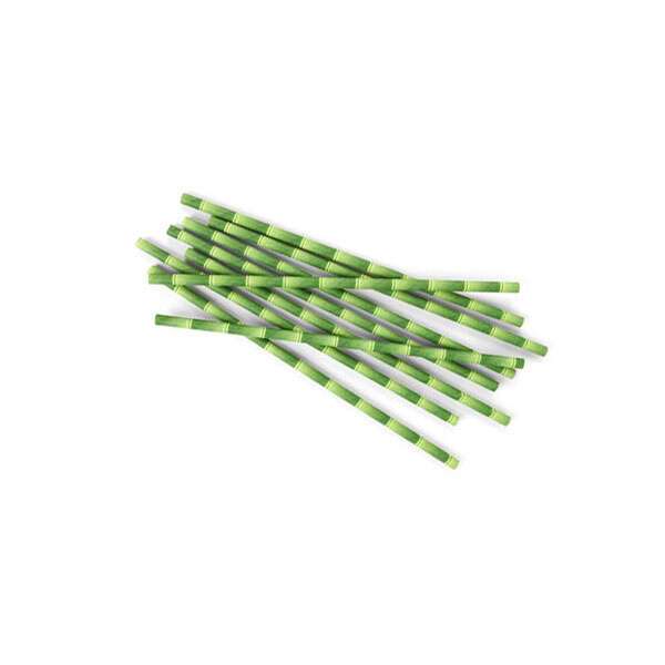 PacknWood 210CHP19BB, 7.75x0.2-inch Bamboo Design Wax Coated Paper Straws, 3000/CS