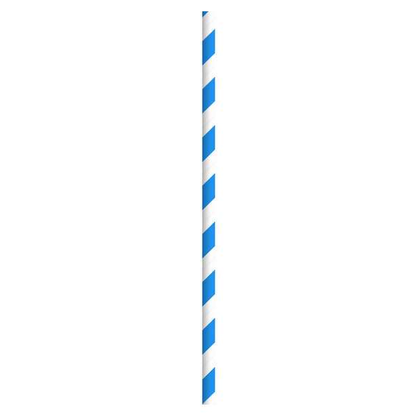 PacknWood 210CHP19BLUE, 7.75x0.23-Inch Blue & White Striped Paper Straws - Unwrapped, 3000/CS