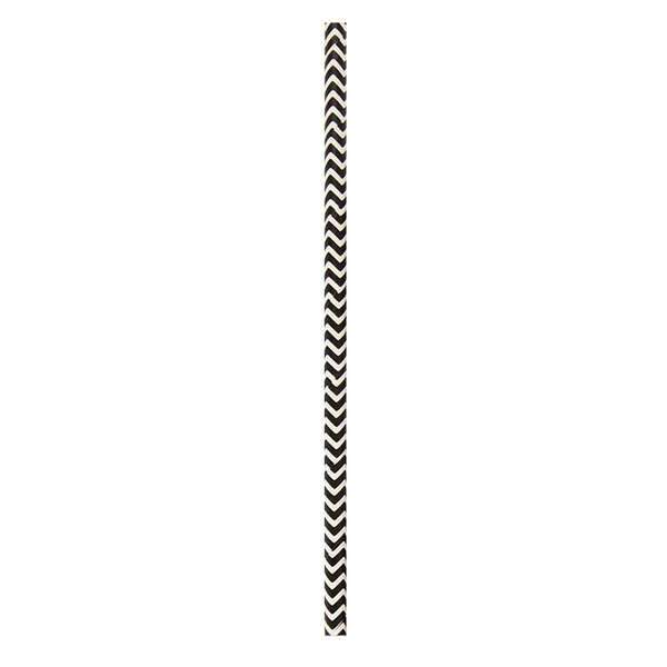 PacknWood 210CHP19CHBLK, 7.75x0.23-Inch Black & White Design Paper Straws - Unwrapped, 3000/CS