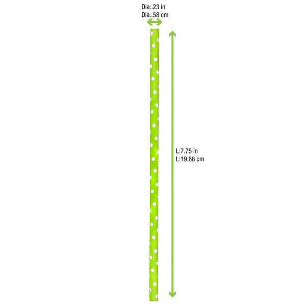 PacknWood 210CHP19DLG, 7.75x0.23-Inch Lime Green & White Paper Straws - Unwrapped, 3000/CS