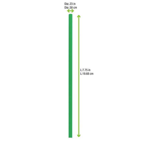 PacknWood 210CHP19FGW, 7.75x0.23-Inch Solid Green Paper Straws - Wrapped, 3000/CS