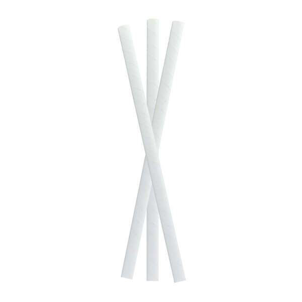 PacknWood 210CHP8WH, 7.75-Inch Solid White Smoothie Paper Straws - Unwrapped, 3000/CS