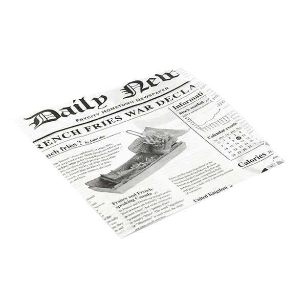 PacknWood 210CHPAPNEWSBL 10.6x13.6-inch 2-Side Opened News Print Fryer Bags, Gray, 1000/CS