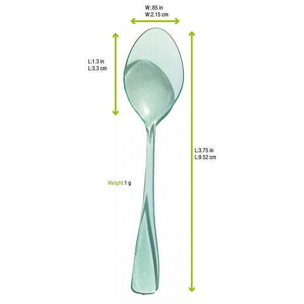 PacknWood 210CV0033V, 3.75-Inch Mini Green Transparent Spoon, 1000/CS