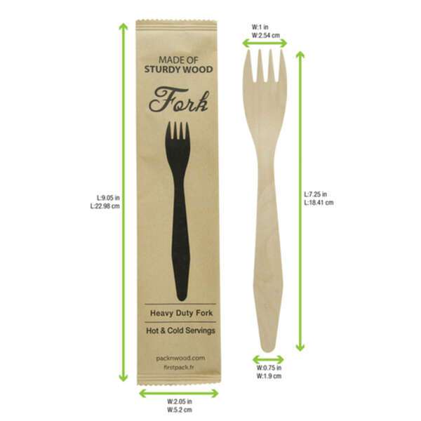 PacknWood 210CVB191, 7-inch Heavy Weight Wooden Fork, 1000/CS