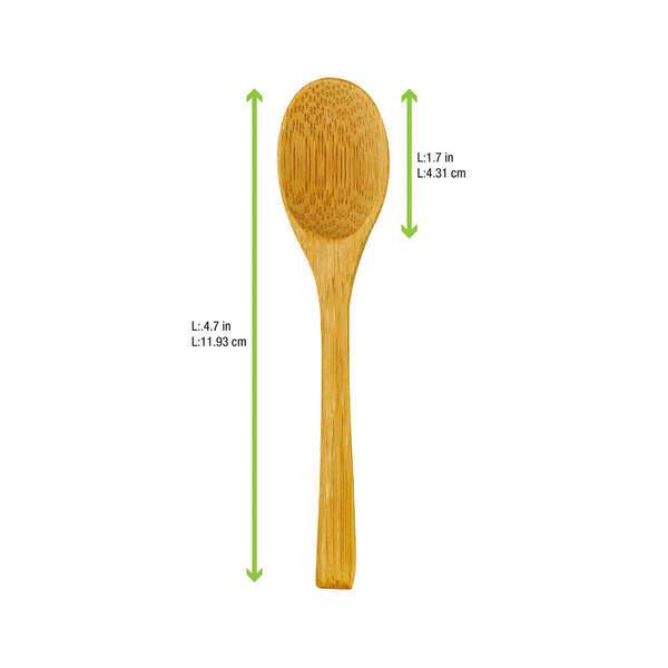 PacknWood 210CVBA125, 4.7-Inch Unwrapped Small Bamboo Spoon, 250/CS