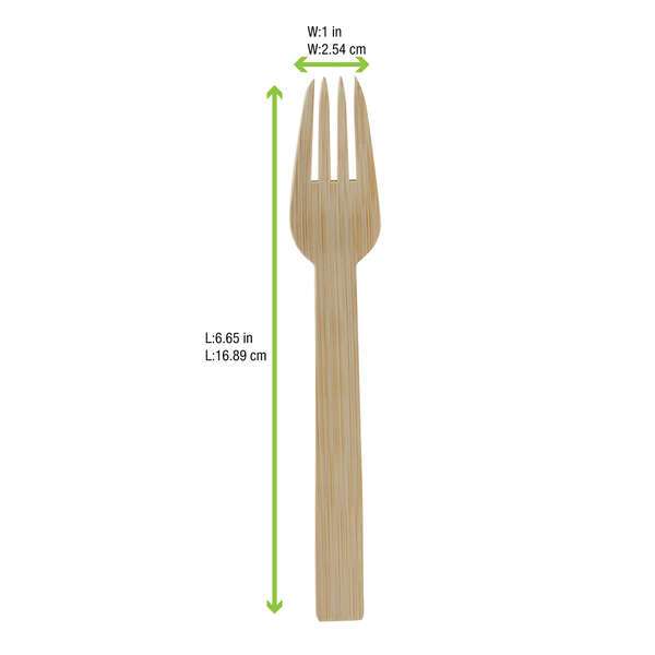PacknWood 210CVBJN1, 6.7-inch Unwrapped Bamboo Light Fork, 500/CS