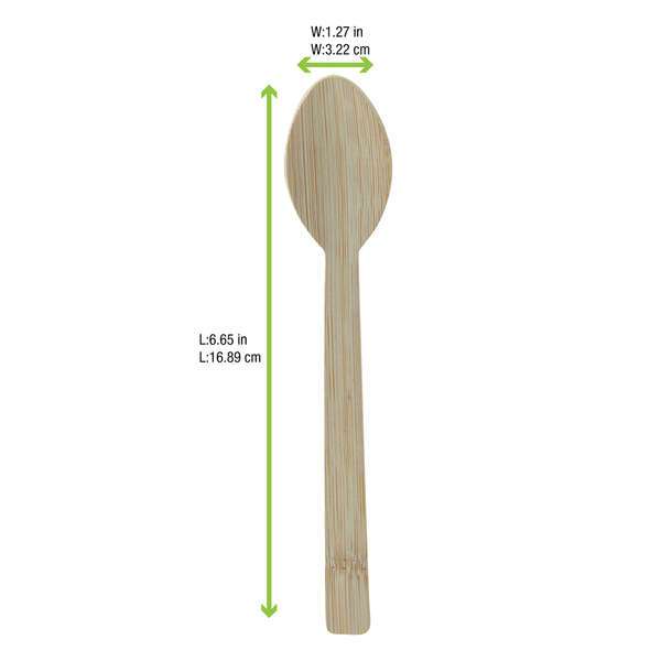 PacknWood 210CVBJN3, 6.7-inch Unwrapped Bamboo Light Spoon, 500/CS