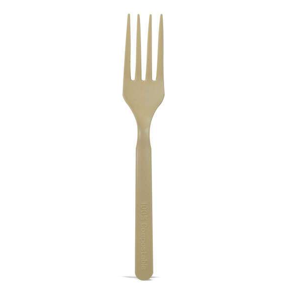 PacknWood 210CVPL611BB, 5.87-Inch Unwrapped Corn Bamboo Fiber Fork, 1000/CS