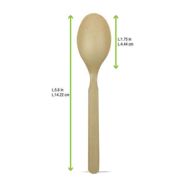 PacknWood 210CVPL633BB, 5.6-Inch Unwrapped Corn-Bamboo Fiber Spoon, 1000/CS