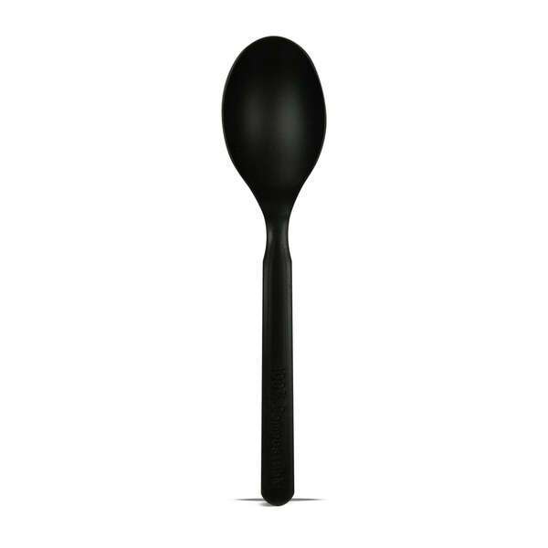 PacknWood 210CVPL633N, 5.6-Inch Unwrapped Corn Black Spoon, 1000/CS