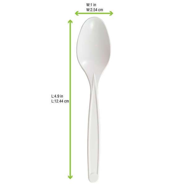 PacknWood 210CVPL83, 4.9-Inch Long Unwrapped Cornstarch Small Spoon, 1000/CS